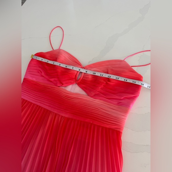 NWT | AMUR | Emmett Pleated Cut Out Maxi Dress in Ombré Sunset | Sz 6 - Picture 12 of 13